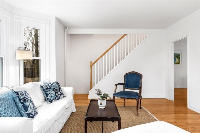 living room featuring hardwood / wood-style floors