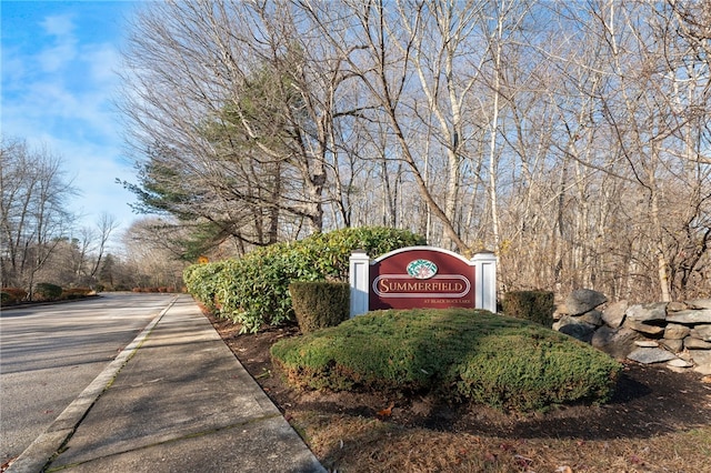 view of community sign