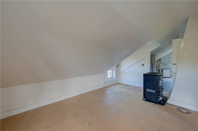 bonus room featuring lofted ceiling