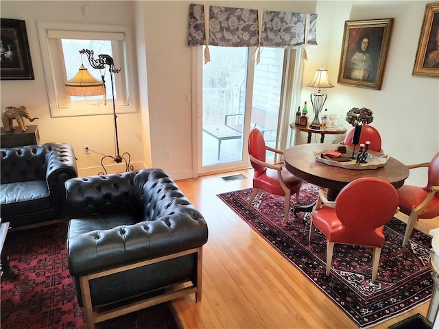 living room featuring hardwood / wood-style flooring