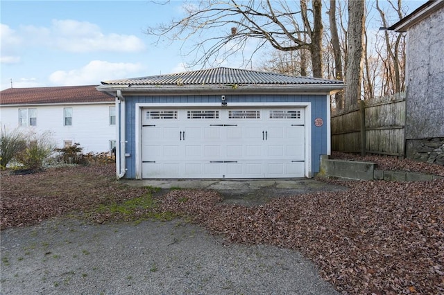 view of garage