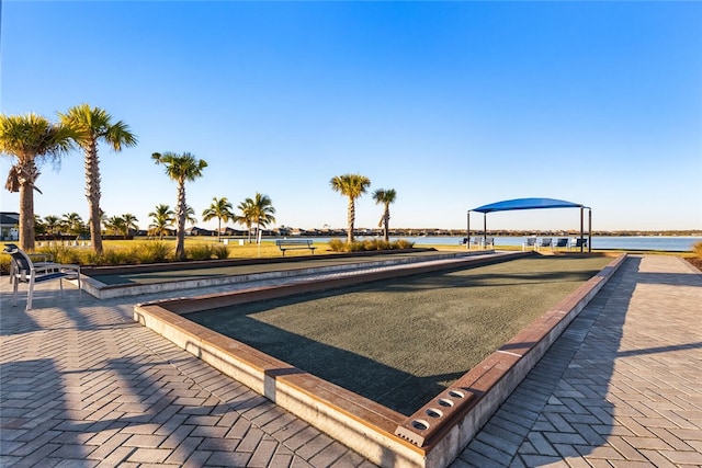 view of home's community featuring a water view