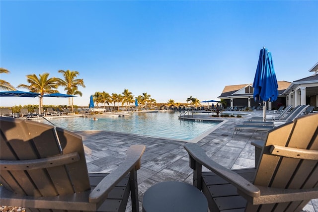 view of pool with a patio area