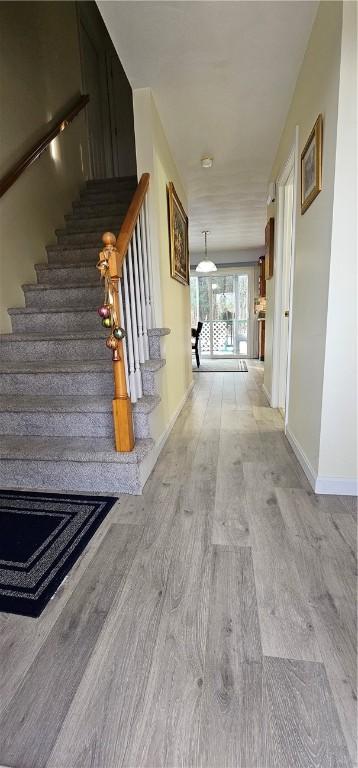 hall featuring light wood-type flooring