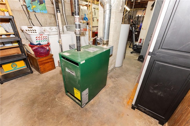 utility room with washer / dryer and water heater