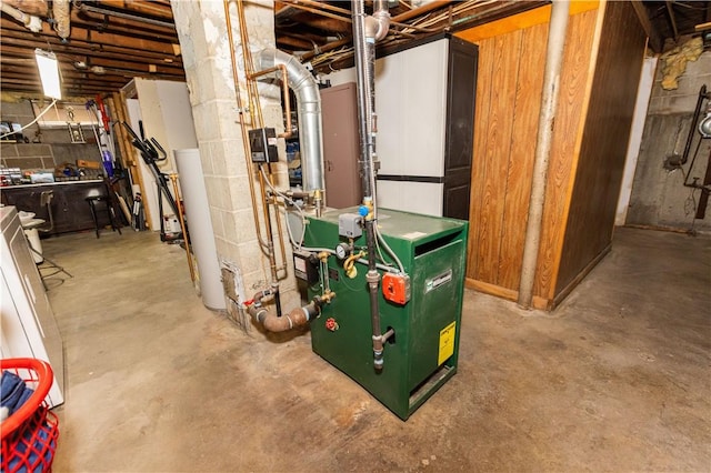 utility room featuring gas water heater