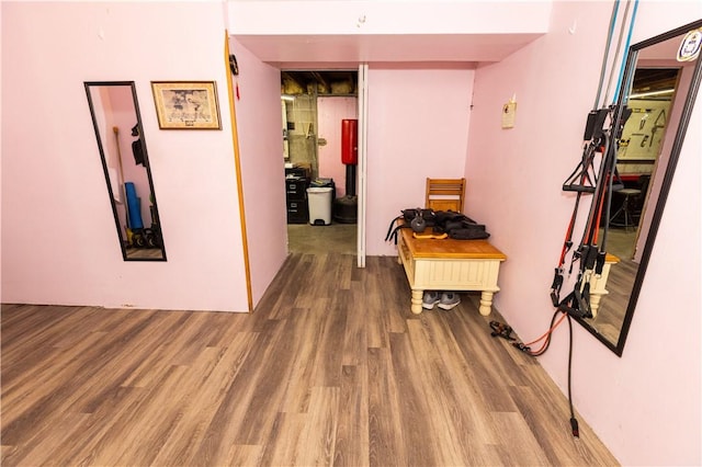 hall featuring hardwood / wood-style flooring