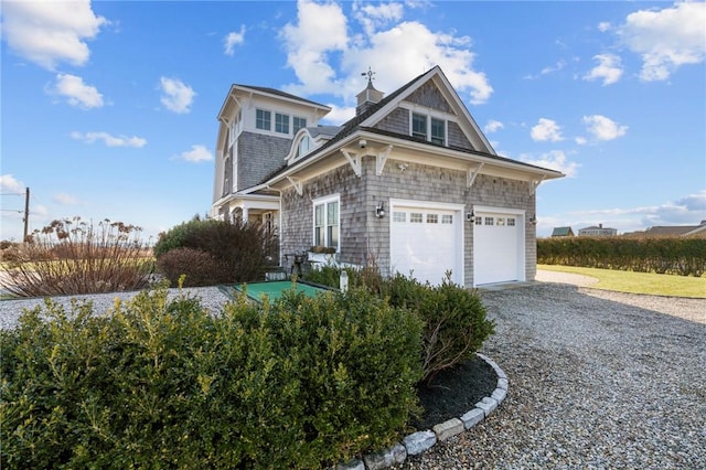 view of front of house with a garage