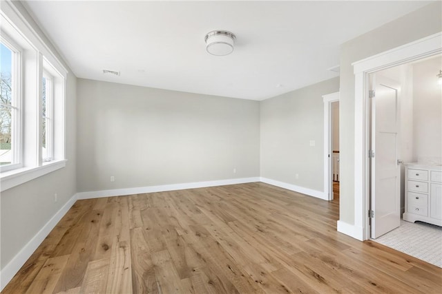 empty room featuring light wood-type flooring