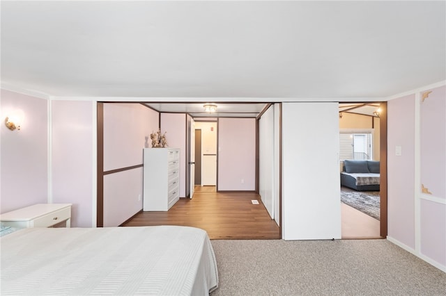 unfurnished bedroom featuring light hardwood / wood-style flooring