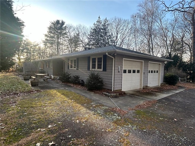 view of home's exterior featuring a garage