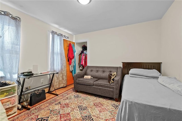 bedroom featuring light hardwood / wood-style floors