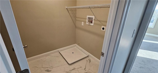 clothes washing area featuring washer hookup and electric dryer hookup