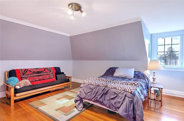 bedroom with hardwood / wood-style flooring