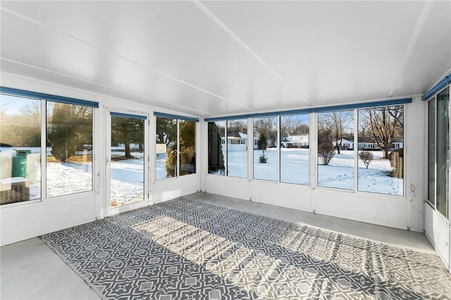 unfurnished sunroom with a wealth of natural light