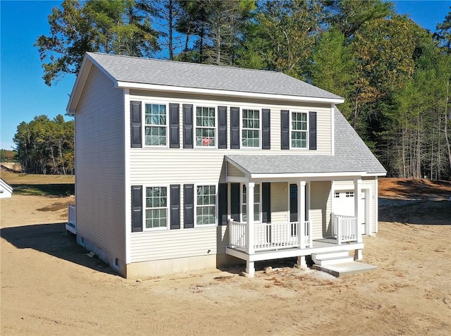 view of front facade featuring covered porch