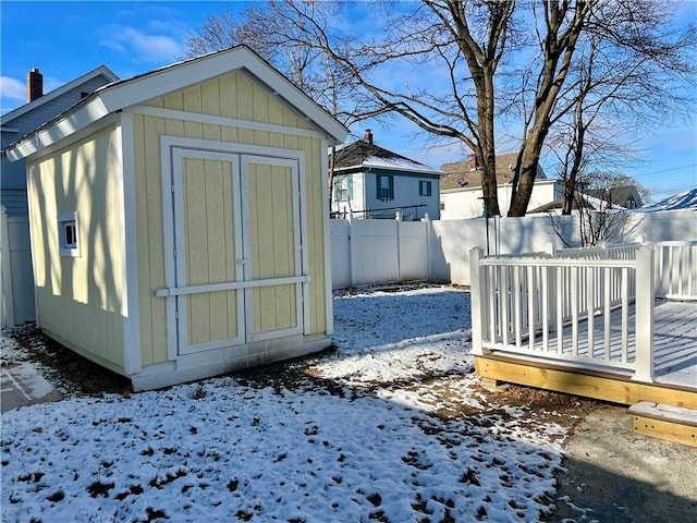 view of snow covered structure