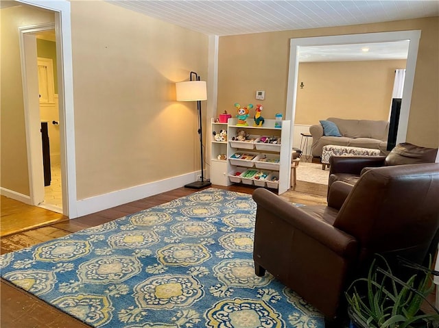 living room featuring hardwood / wood-style flooring