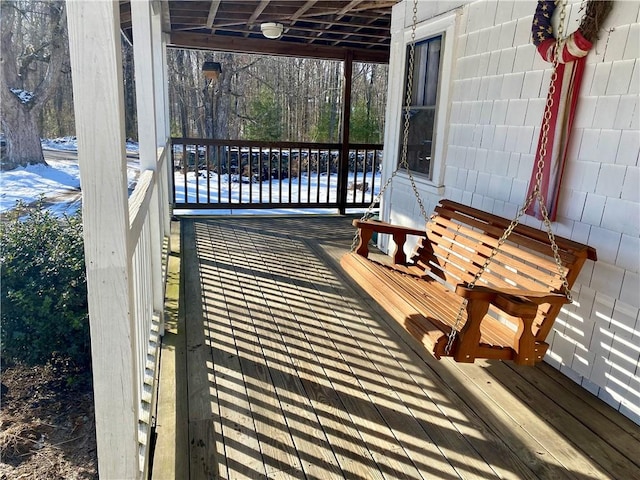 wooden deck with a porch