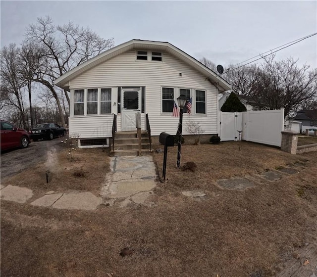 view of bungalow-style home