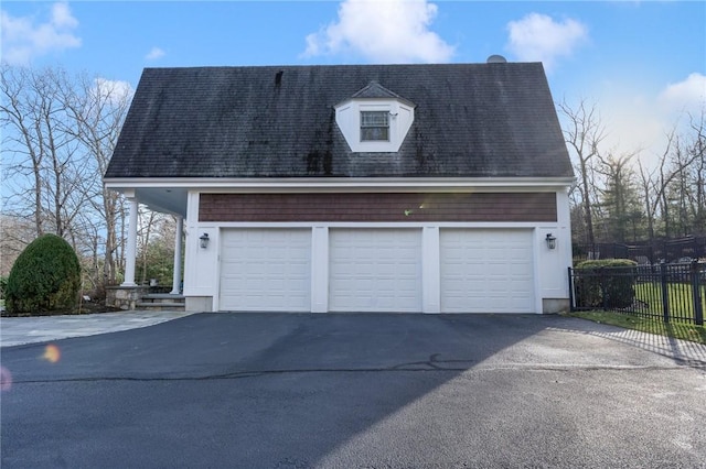 view of garage