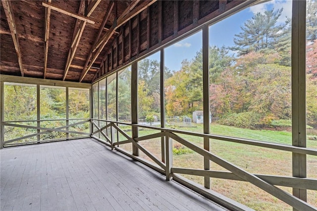 view of unfurnished sunroom