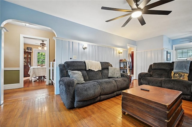 living room featuring wood-type flooring