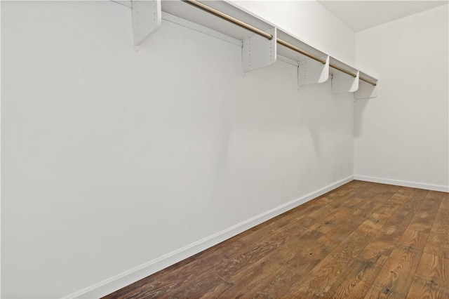 walk in closet featuring hardwood / wood-style flooring