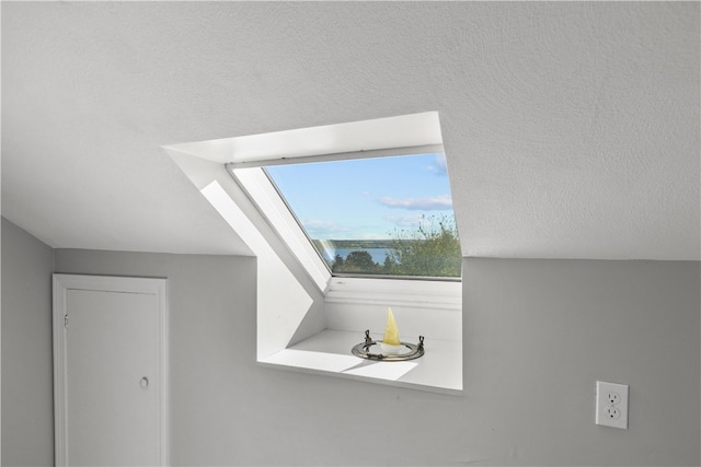 interior details featuring a skylight