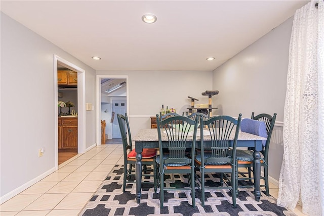 view of tiled dining space