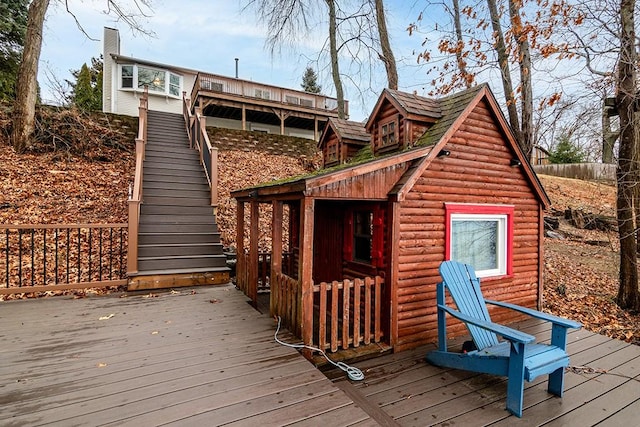 view of wooden deck