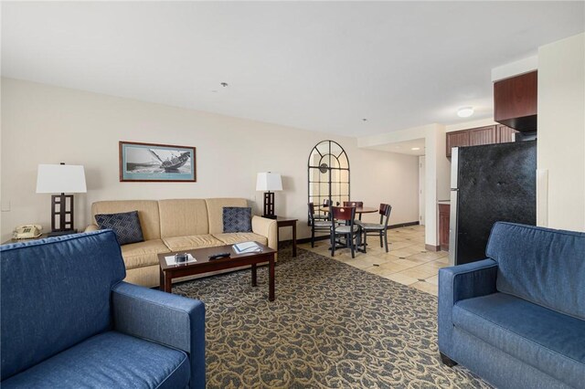 view of tiled living room