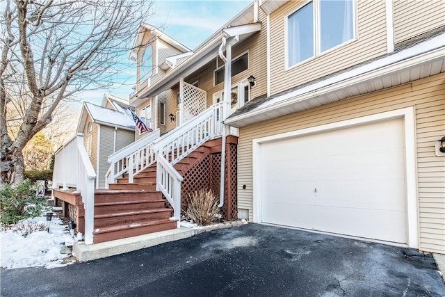 exterior space featuring a garage