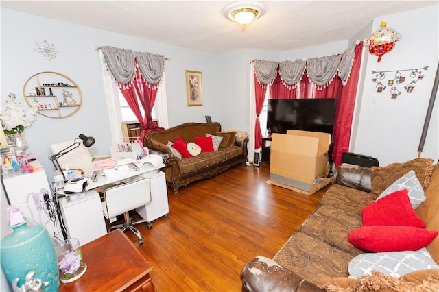 living room featuring hardwood / wood-style flooring