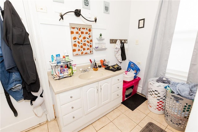 bathroom featuring vanity and tile patterned floors