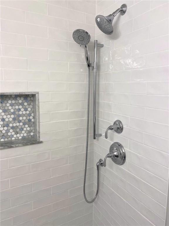 details with tiled shower