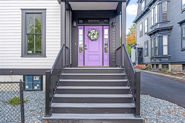 view of doorway to property