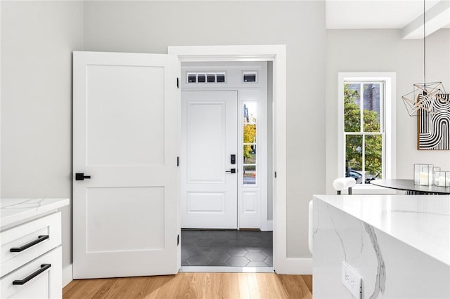 entrance foyer featuring light hardwood / wood-style flooring