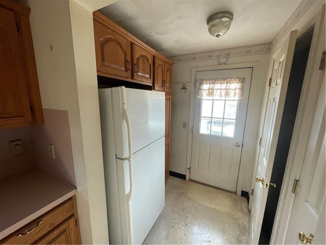 kitchen with white refrigerator