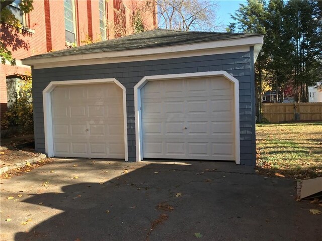 view of garage