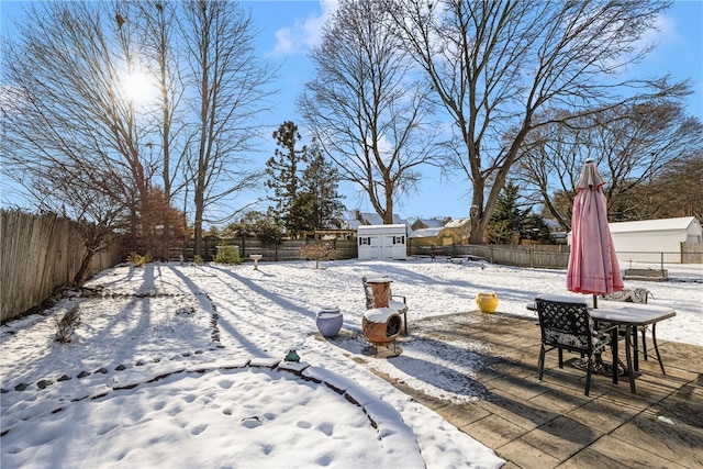 view of snowy yard