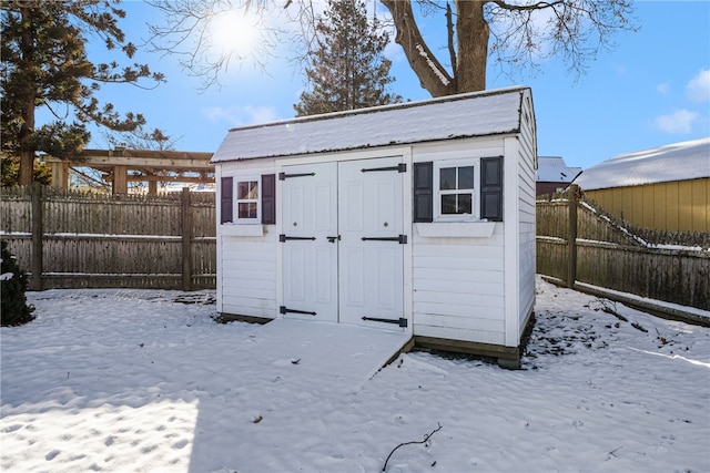 view of snow covered structure