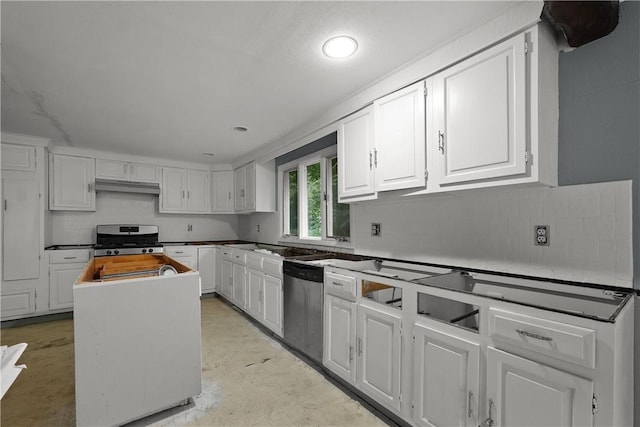 kitchen featuring white cabinets, appliances with stainless steel finishes, and a kitchen island