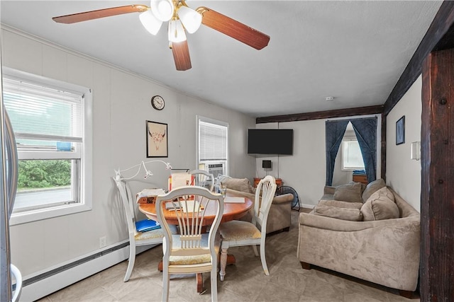 dining room with baseboard heating