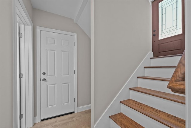 entryway with light wood-type flooring