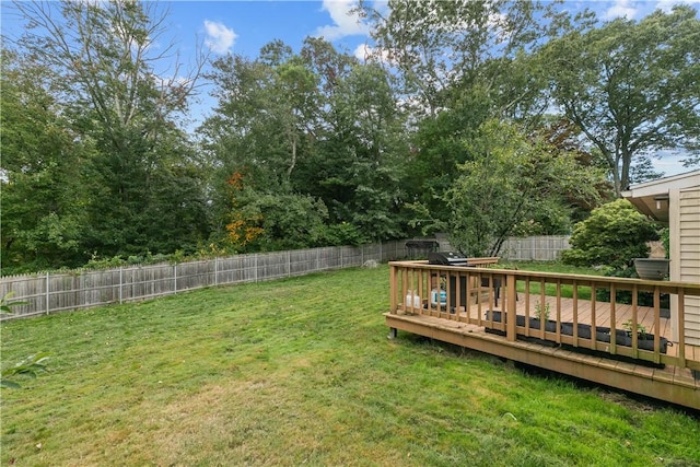 view of yard featuring a deck