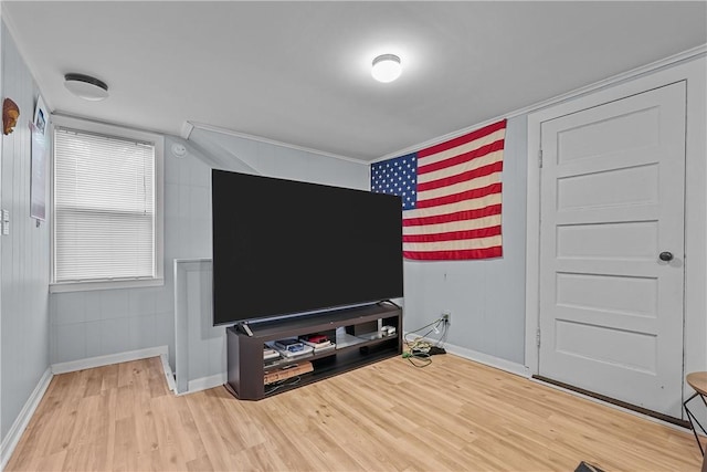 living room with hardwood / wood-style flooring