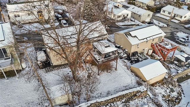 view of snowy aerial view