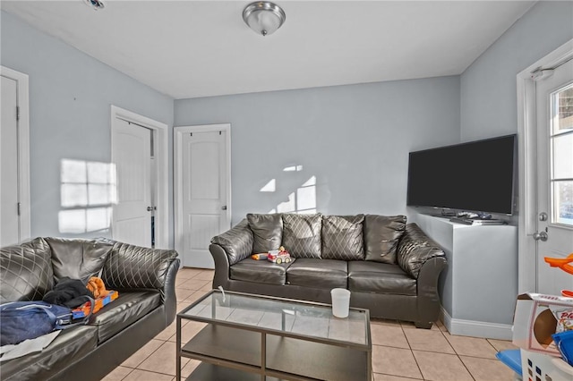 view of tiled living room