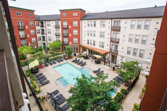 view of pool with a patio area